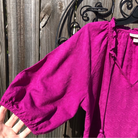 Knox Rose Fuchsia Purpo Puff Sleeve Top S - Picture 5 of 6